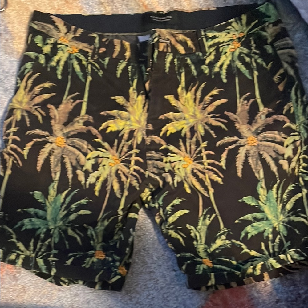 Men's Black Palm Tree Swim Shorts